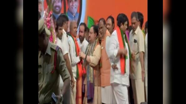 Around 60 national, state, district TDP party leaders join BJP in Hyderabad in presence of working president JP Nadda