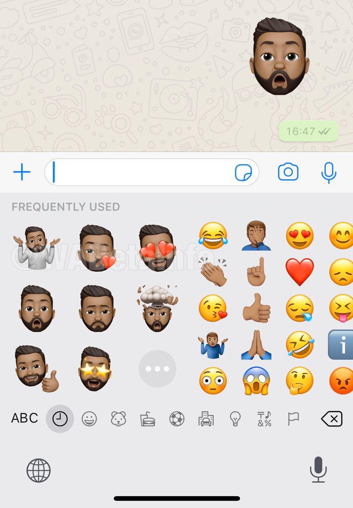 The memoji sticker is expected to roll out in the upcoming WhatsApp update.Image: WABetainfo
