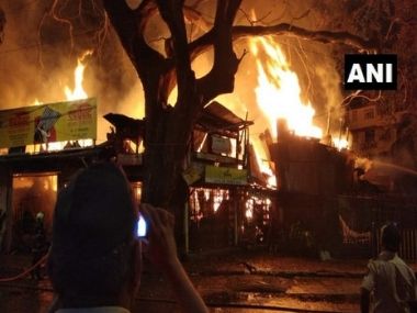 Mumbai: Blaze breaks out at timber yard of Byculla's Mustafa Bazaar; fire fighting ops underway, no casualties reported so far Mumbai: Blaze breaks out at timber yard of Byculla's Mustafa Bazaar; fire fighting ops underway, no casualties reported so far
