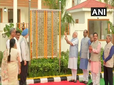 Narendra Modi inaugurates 36 duplex flats for MPs in New Delhi; Om Birla, Pralhad Joshi and other dignitaries present at event Narendra Modi inaugurates 36 duplex flats for MPs in New Delhi; Om Birla, Pralhad Joshi and other dignitaries present at event
