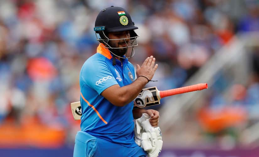 Cricket - ICC Cricket World Cup Semi Final - India v New Zealand - Old Trafford, Manchester, Britain - July 10, 2019 India’s Rishabh Pant reacts losing his wicket Action Images via Reuters/Lee Smith - RC1C866A0760