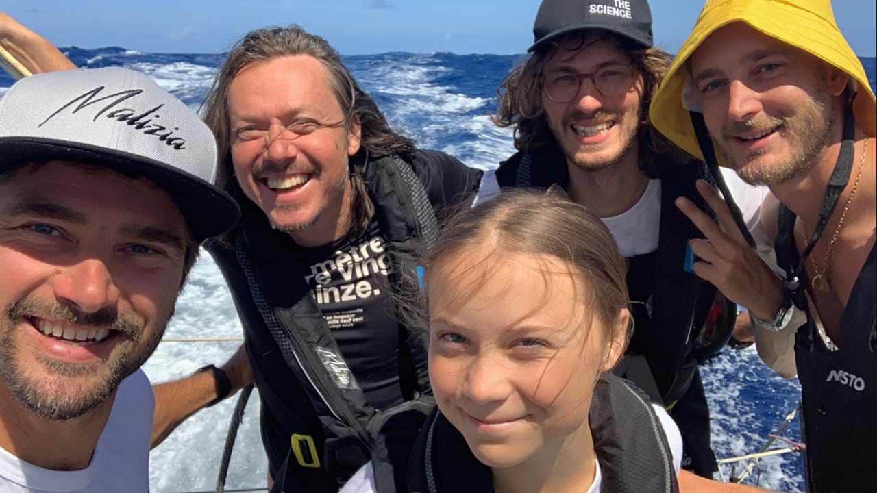 A selfie of the crew aboard the Malizia II. Image credit: Twitter