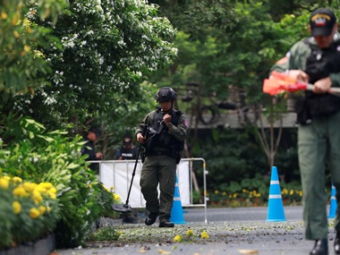 Thailand Police issues arrest warrant against three suspects in Bangkok blasts; charges include arson, illegal possession of explosives Thailand Police issues arrest warrant against three suspects in Bangkok blasts; charges include arson, illegal possession of explosives
