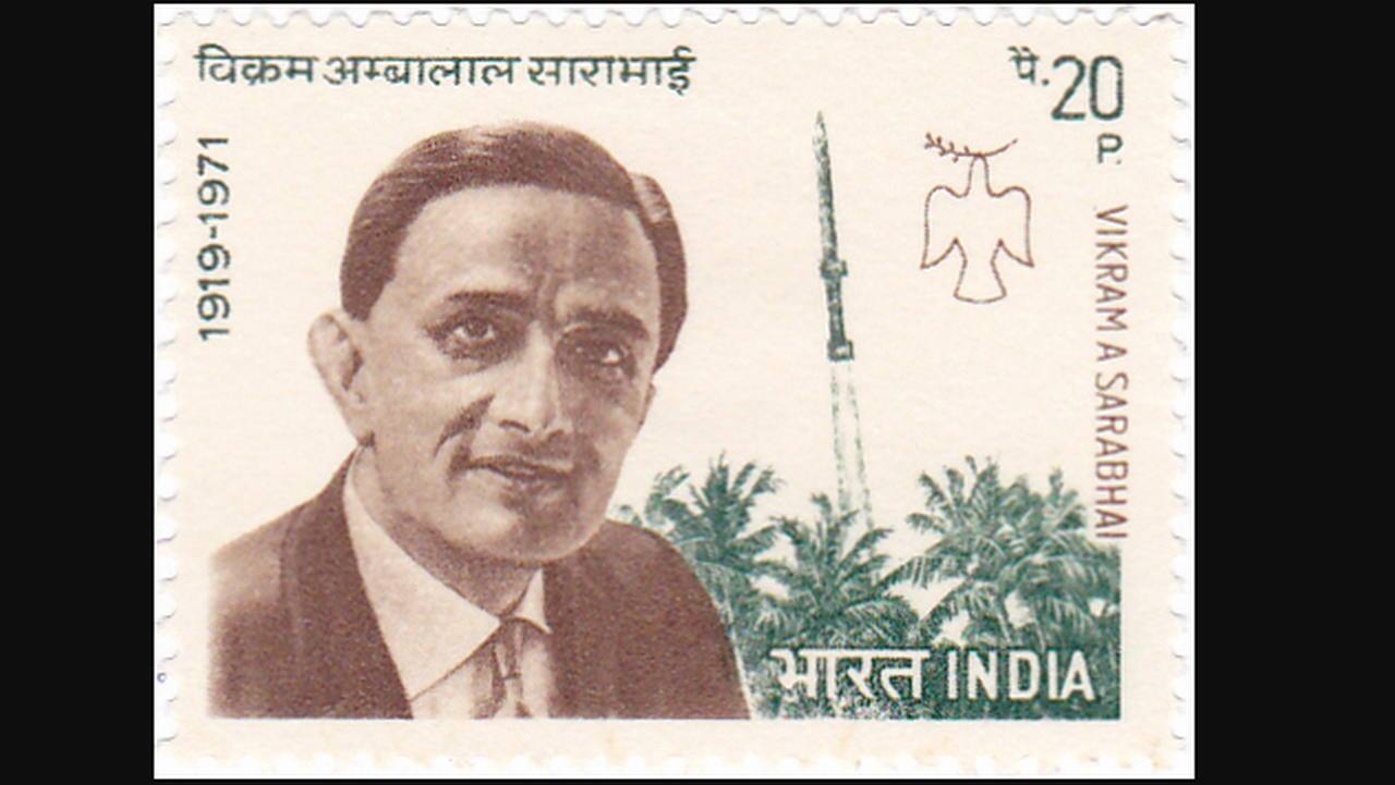 The Sarabhai stamp released on his first death anniversary. Image credit: India Post