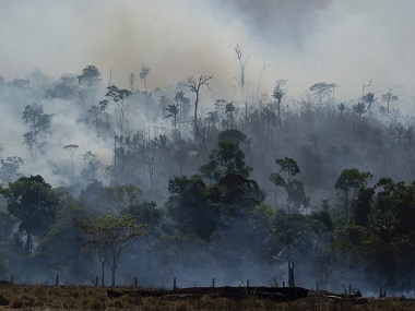 European space agency images show marked increase in Amazon air pollution in August after forest fires European space agency images show marked increase in Amazon air pollution in August after forest fires