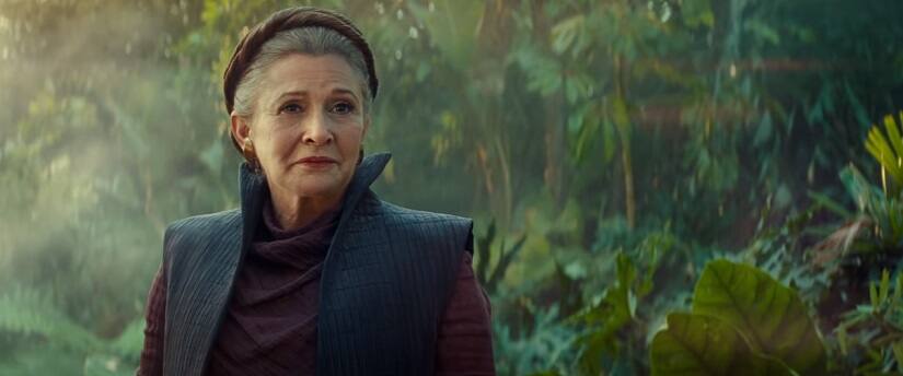 Carrie Fisher’s Princess Leia in the new footage for Star Wars: The Rise of Skywalker. YouTube