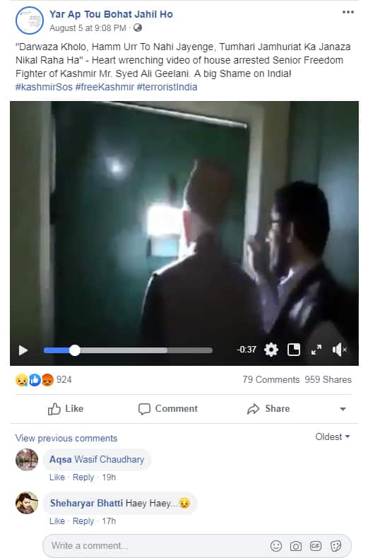 Screenshot of the misleading post