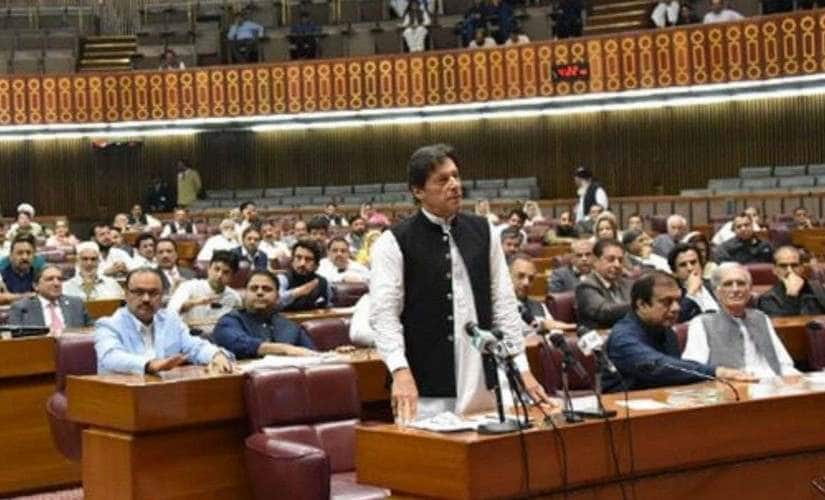 File image of Imran Khan inside Pakistan parliament. Image courtesy: Twitter@MoIB_Official
