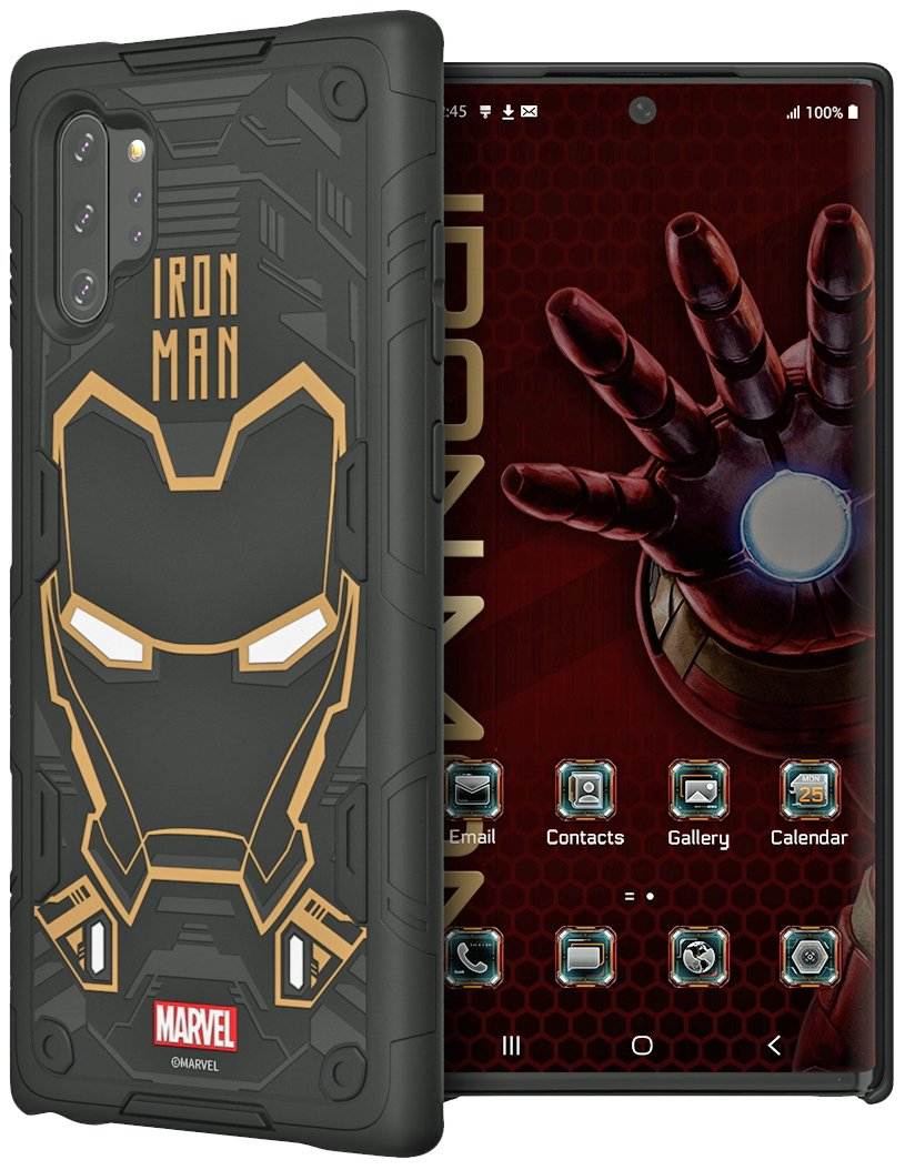 Iron Man themed Galaxy Note 10 smart cover with matching the wallpaper. Image: Evan Blass.