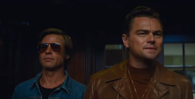 Brad Pitt and Leonardo DiCaprio in a still from Once Upon a Time in Hollywood’s trailer. YouTube