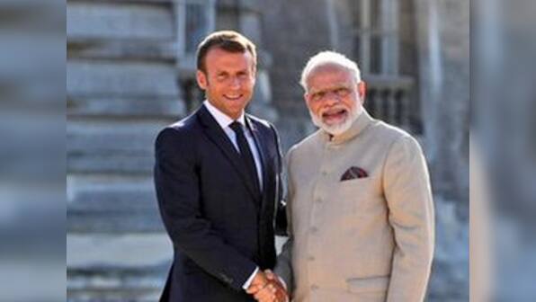 First Rafale jet to reach India next month, confirms French president Emmanuel Macron during meeting with Narendra Modi
