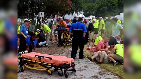 PGA Tour Championship: Lightning injures at least six fans, suspends play in third round