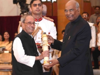 Pranab Mukherjee receives Bharat Ratna; Nanaji Deshmukh, Bhupen Hazarika also conferred highest civilian award posthumously Pranab Mukherjee receives Bharat Ratna; Nanaji Deshmukh, Bhupen Hazarika also conferred highest civilian award posthumously