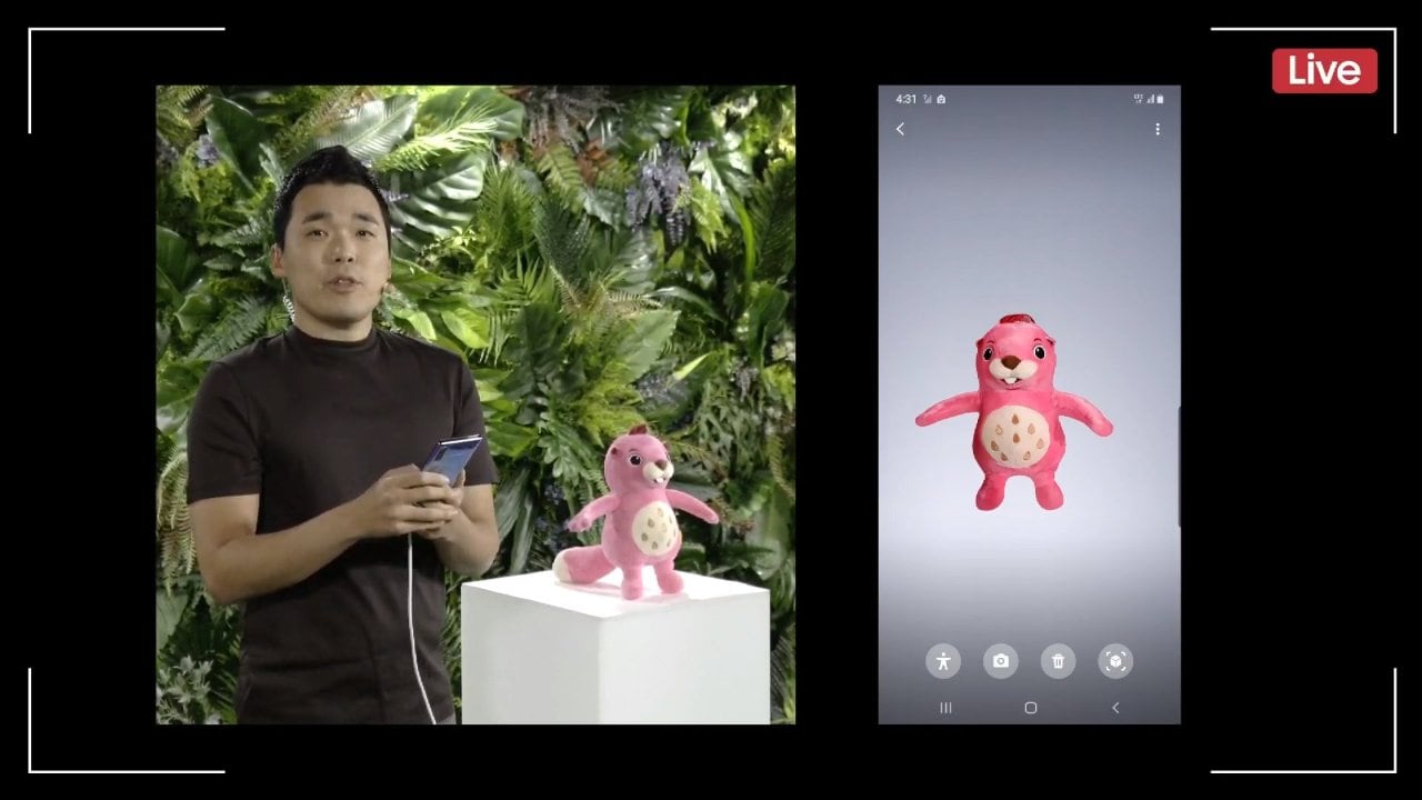 3D scanning on the Samsung Galaxy Note 10 Plus using the Depth Vision camera. Image: Samsung.