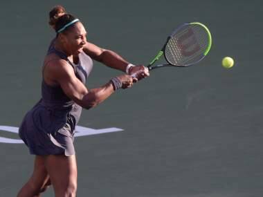 Aug 10, 2019; Toronto, Ontario, Canada; Marie Bouzkova (Czech) plays a shot against Serena Williams (USA) during the Rogers Cup tennis tournament at Aviva Centre. Mandatory Credit: Dan Hamilton-USA TODAY Sports - 13188397