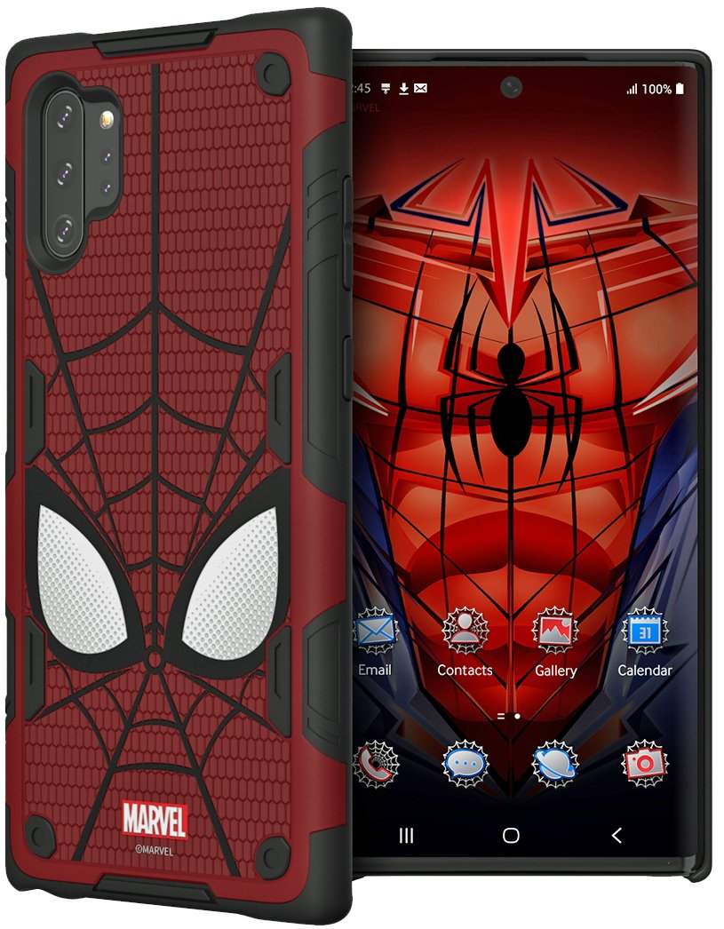 Spider Man themed Galaxy Note 10 smart cover with matching the wallpaper. Image: Evan Blass.