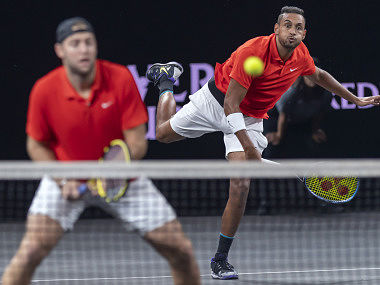 Laver Cup 2019: Jack Sock, Nick Kyrgios paired up to beat Rafael Nadal and Stefanos Tsitsipas as Team World cut down Europe's lead Laver Cup 2019: Jack Sock, Nick Kyrgios paired up to beat Rafael Nadal and Stefanos Tsitsipas as Team World cut down Europe's lead