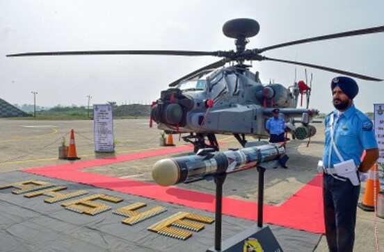Eight Apache Boeing AH-64E helicopters inducted into IAF: Choppers were part of 2018 deal signed with United States Eight Apache Boeing AH-64E helicopters inducted into IAF: Choppers were part of 2018 deal signed with United States