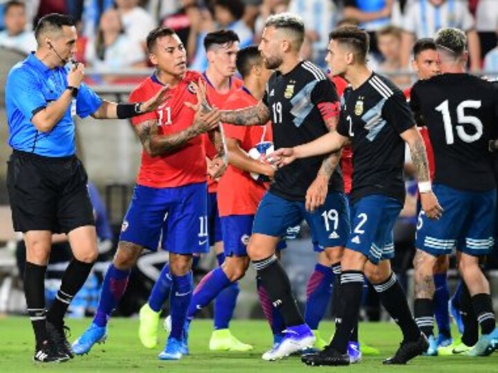 Lionel Messi-less Argentina held to goalless draw by Chile in fiery friendly match