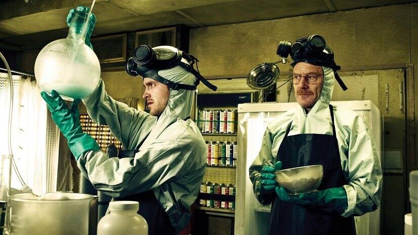 Jesse Pinkman (Aaron Paul) and Walter White (Bryan Cranston) in Breaking Bad | AMC
