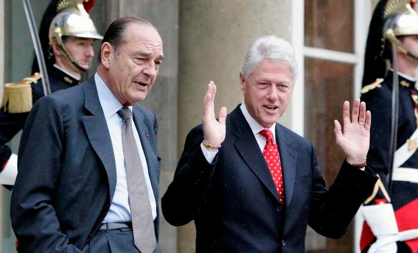 File image of former French president Jacques Chirac with former US president Bill Clinton. AP