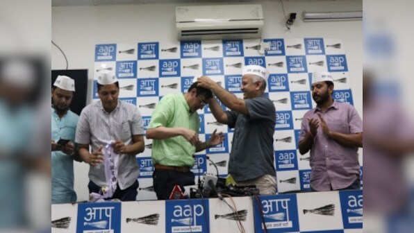 Former Jharkhand Congress chief Ajoy Kumar joins AAP in presence of Delhi deputy CM Manish Sisodia