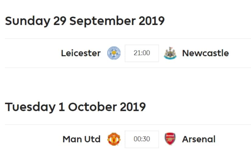 Image courtesy: Premier League website