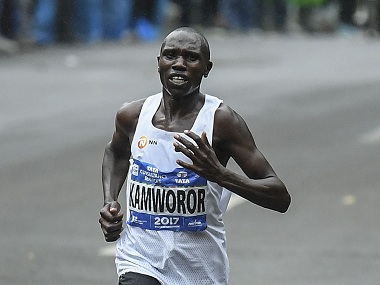 Kenya's Geoffrey Kamworor smashes men's half marathon world record to blaze to victory at Copenhagen Kenya's Geoffrey Kamworor smashes men's half marathon world record to blaze to victory at Copenhagen