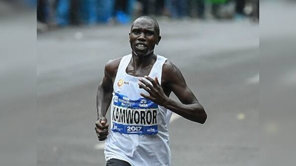 Kenya's Geoffrey Kamworor smashes men's half marathon world record to blaze to victory at Copenhagen