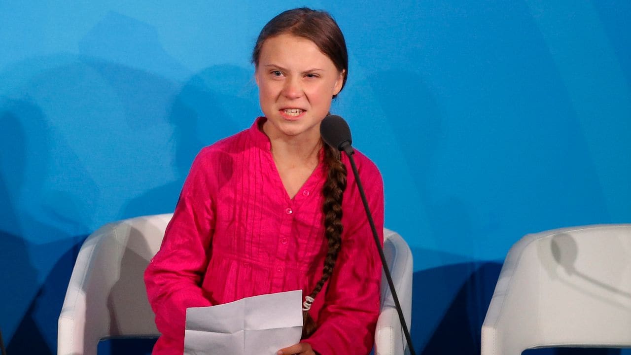 Greta Thunberg during her impassioned speech to world leaders at the UN’s 2019 Climate Action Summit. image credit: AP