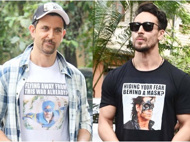 Hrithik Roshan, Tiger Shroff begin a meme-war with T-shirts of Krrish, A Flying Jatt to troll one another Hrithik Roshan, Tiger Shroff begin a meme-war with T-shirts of Krrish, A Flying Jatt to troll one another