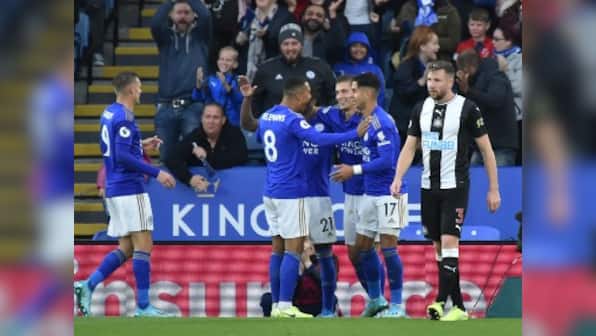 Premier League: Jamie Vardy nets twice in Leicester City's 5-0 thrashing of Newcastle United, takes team to third place