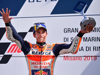 MotoGP 2019: Marc Marquez wins San Marino Grand Prix to close in on sixth world title MotoGP 2019: Marc Marquez wins San Marino Grand Prix to close in on sixth world title