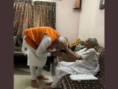 Narendra Modi in Gujarat: PM meets mother in Gandhinagar on 69th birthday, visits Statue of Unity and performs puja at Sardar Sarovar Dam Narendra Modi in Gujarat: PM meets mother in Gandhinagar on 69th birthday, visits Statue of Unity and performs puja at Sardar Sarovar Dam