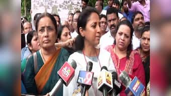 Supriya Sule joins protests against tree felling for Metro in Mumbai's Aarey Colony, says she will discuss issue with Devendra Fadnavis