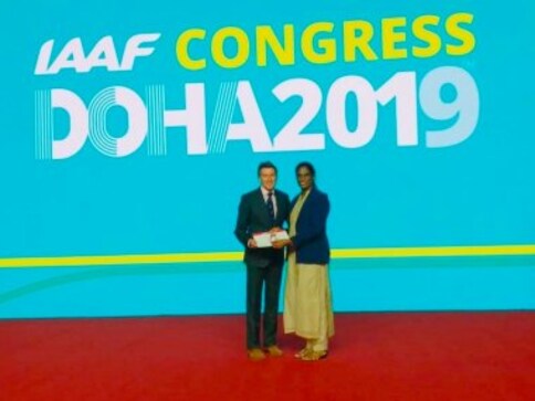 India's sprint legend PT Usha honoured with Vetran Pin by IAAF in recognition of her contribution to sport India's sprint legend PT Usha honoured with Vetran Pin by IAAF in recognition of her contribution to sport