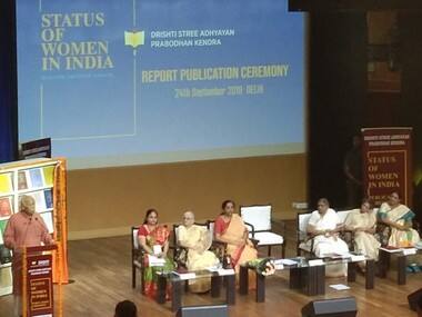 RSS chief Mohan Bhagwat at the release of ‘Status of women in India’ report in New Delhi. Debobrat Ghose