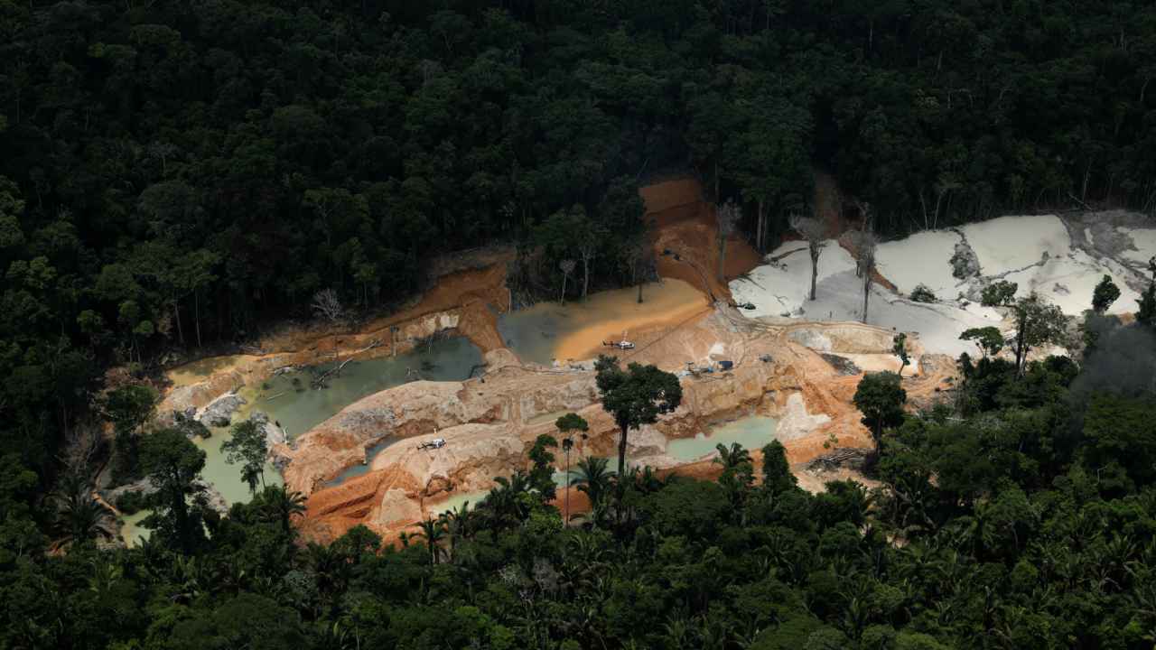 Mining taking place in the Amazon rainforest. Image credit: Reuters