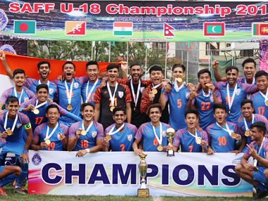 SAFF U-18 Championship: Indian football team lifts title after beating Bangladesh in final at Kathmandu SAFF U-18 Championship: Indian football team lifts title after beating Bangladesh in final at Kathmandu