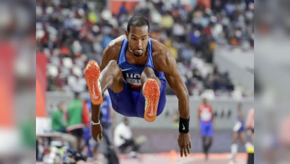 World Athletics Championships 2019: USA's triple jumper Christian Taylor survives elimination scare to complete golden treble