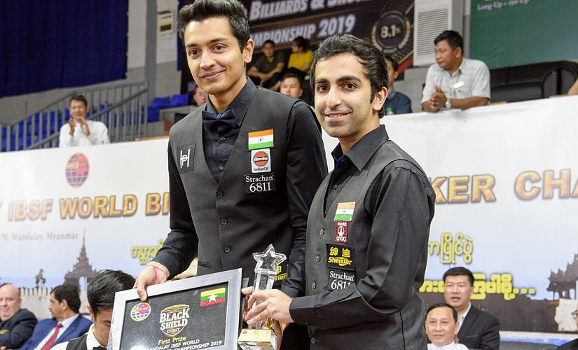 Aditya Mehta (left) and Pankan Advani - World Team Snooker Champions 2019. 