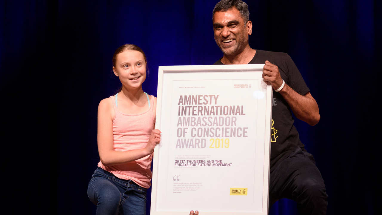 Greta Thunberg and Fridays for Future wins Amnesty's highest human rights award Greta Thunberg and Fridays for Future wins Amnesty's highest human rights award