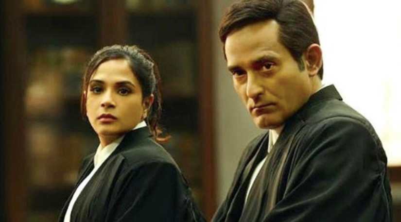 Richa Chadda and Akshaye Khanna in a still from Section 375. Image from Twitter