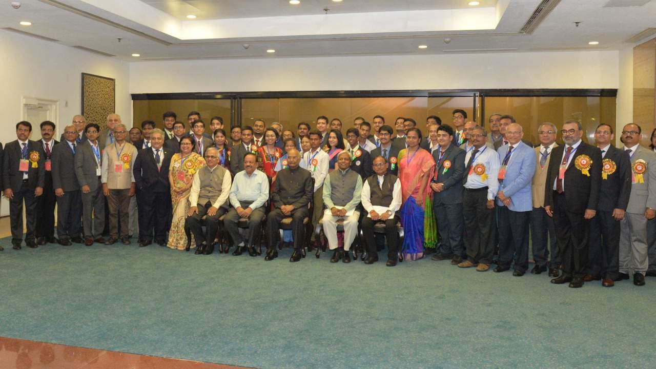 The awardees with the President of India. image credit: Twitter