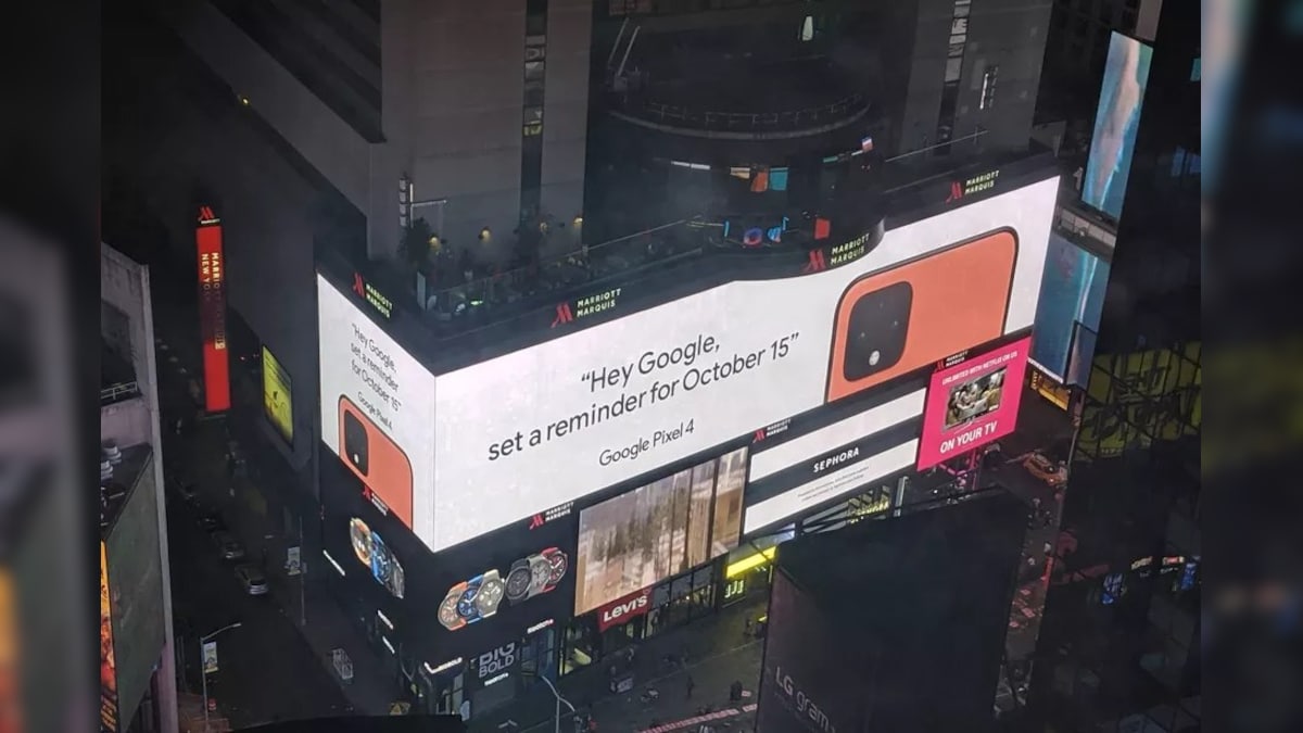 Google puts out massive Pixel 4 ad on Times Square revealing orange variant