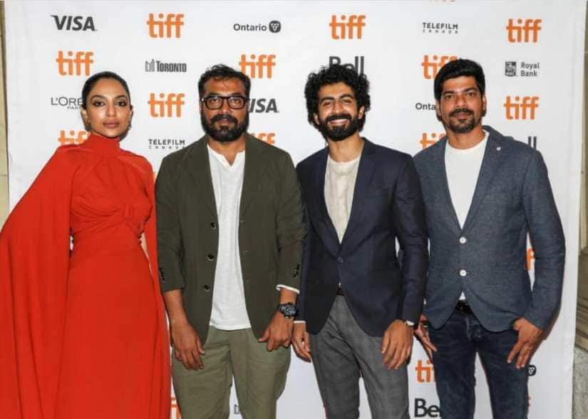 Producer Anurag Kashyap with Sobhita Dhulipala, Shashank Arora