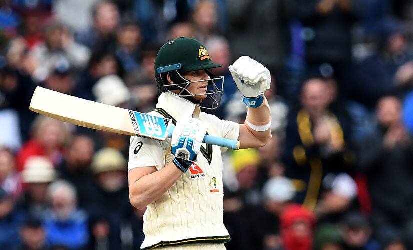 Steve Smith focussing hard on Day 2 of the fourth Test. AFP 