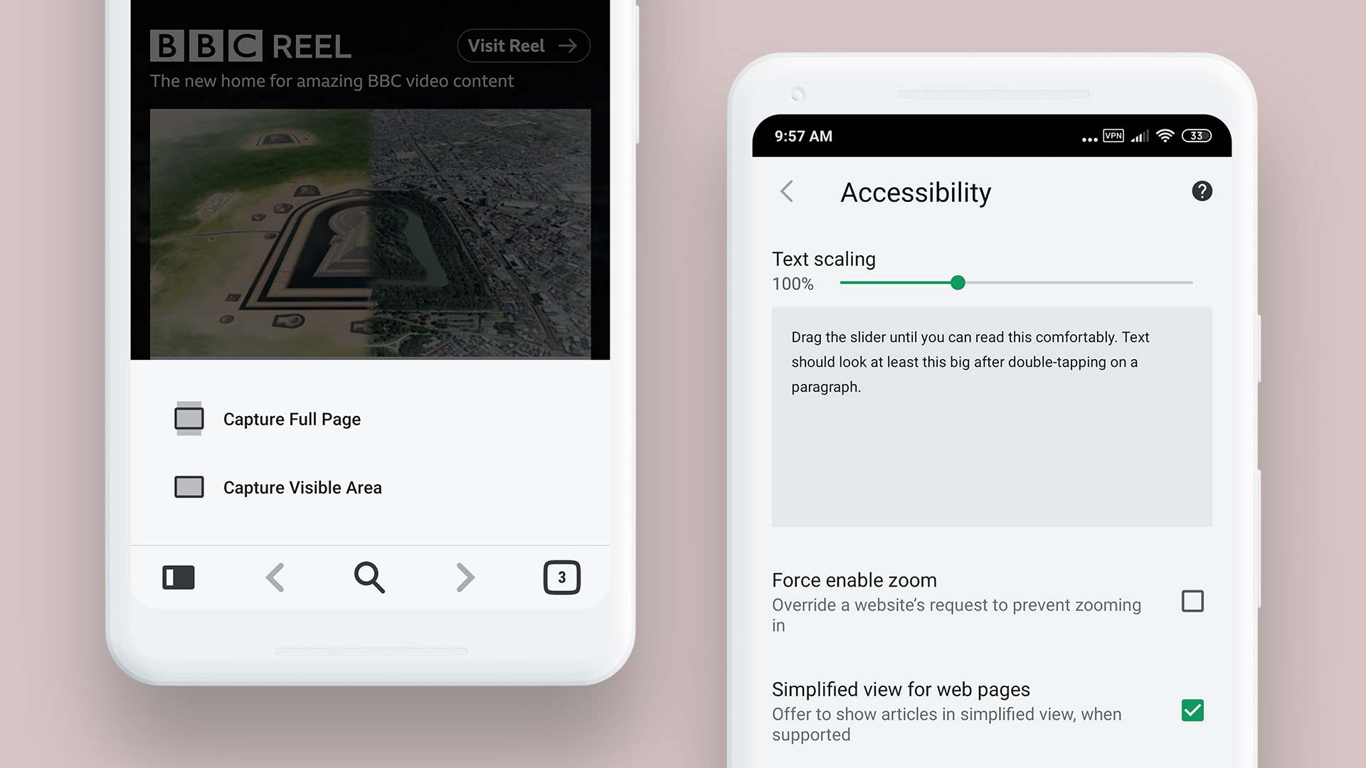 Full web page screenshot feature on Vivaldi for Android. Image: Vivaldi.