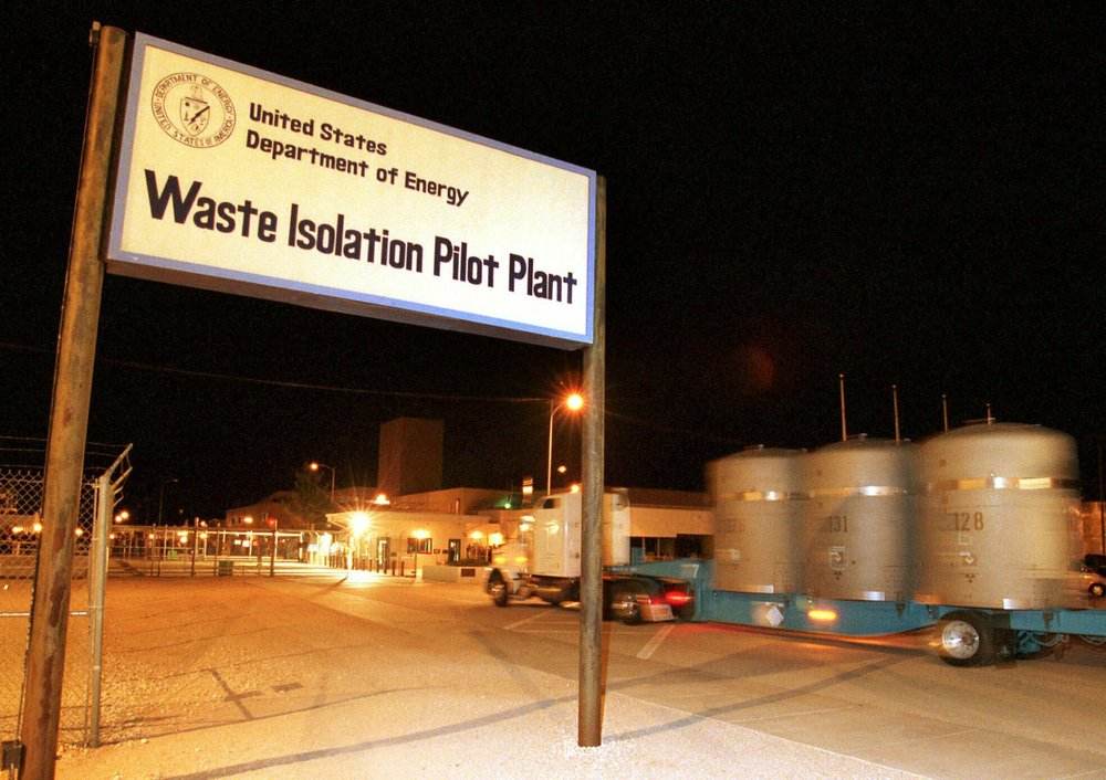 The first load of nuclear waste arrives at the Waste Isolation Pilot Plant site in Carlsbad. image credit: AP
