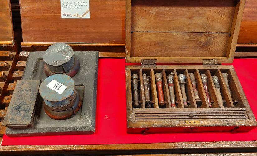 Date stamps and seals at Sandesh, the postal museum in Bengaluru